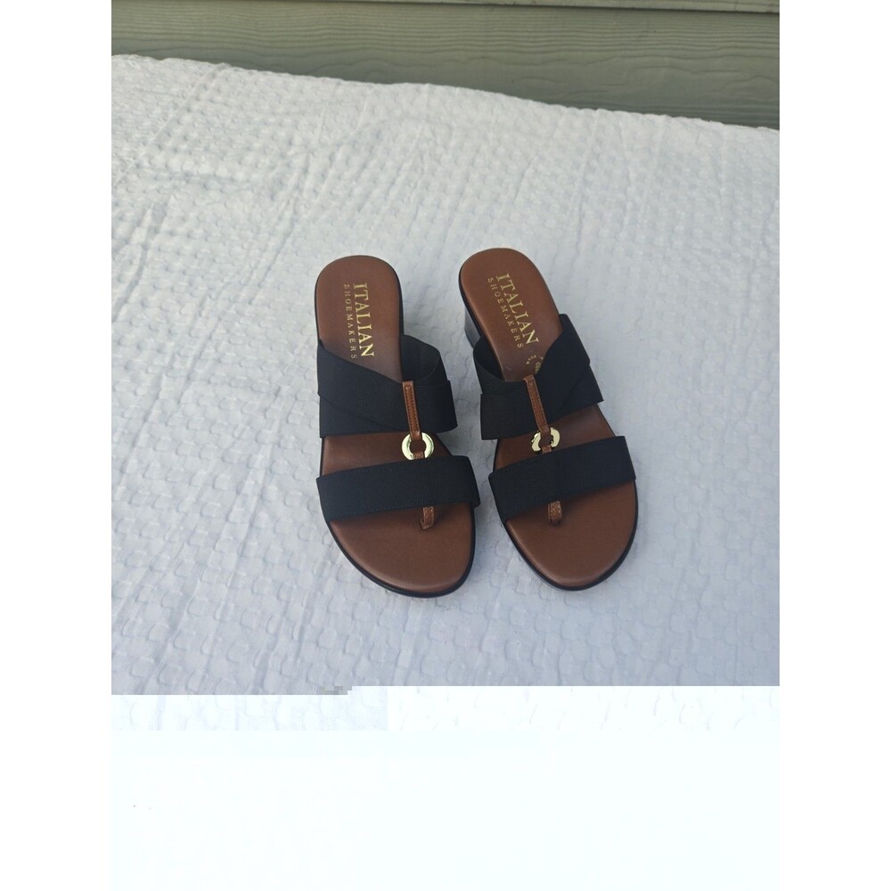 Italian Shoemakers Clover Mid Wedge Slip On Sandal Choose size 8